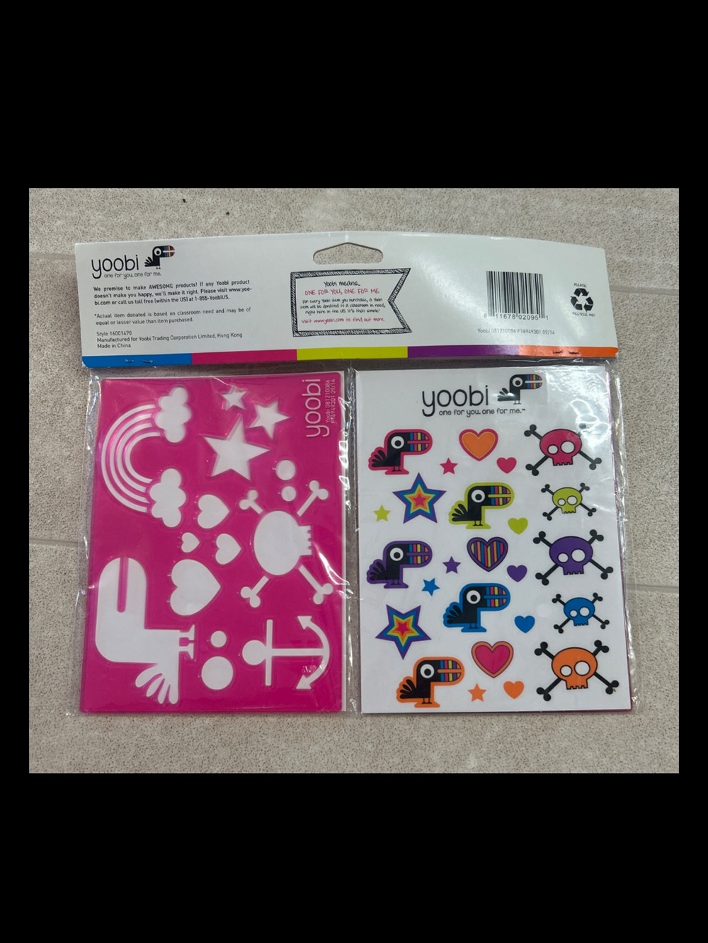 Yoobi Stencil & Sticker Set Get In Character Stencil + Sticker Set One For You - Picture 2 of 2